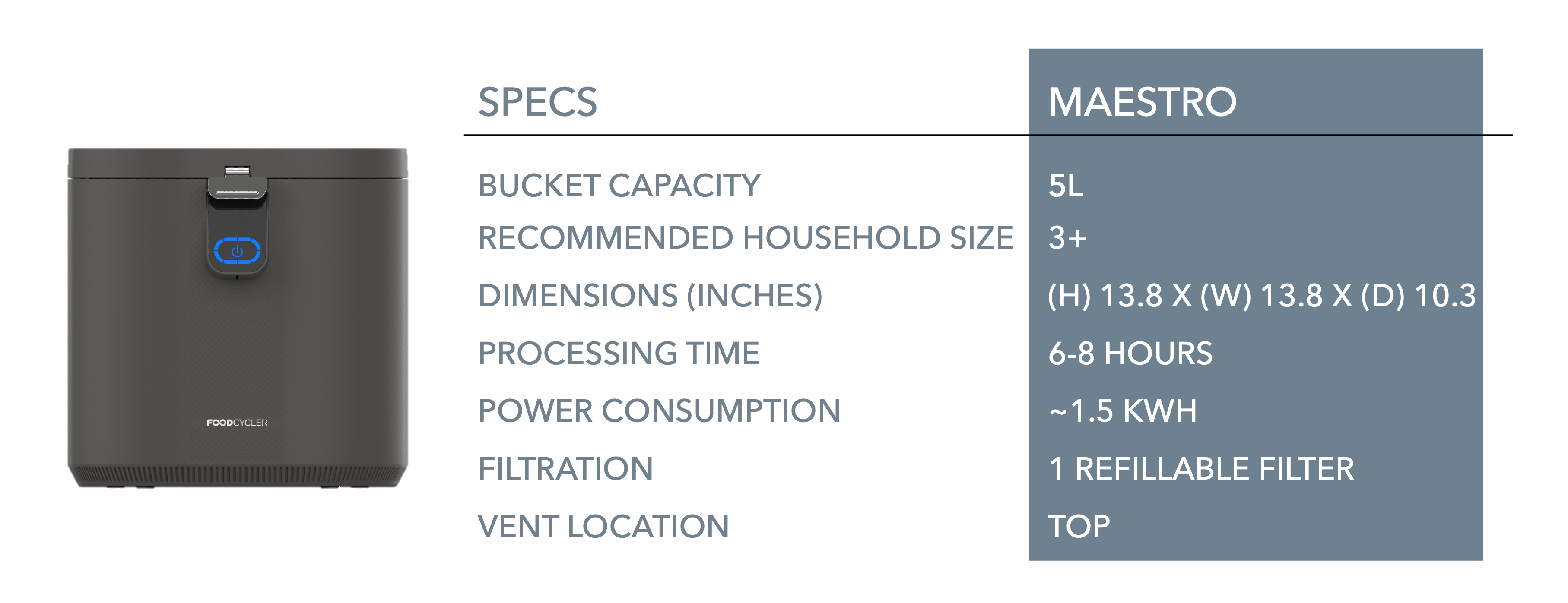 Maestro Spec Sheet